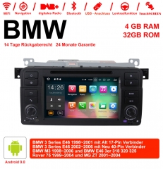 Autoradio de 7 pouces Android 9.0 4GB RAM 32GB RAM pour BMW 3 séries E46 BMW M3 Rover 75