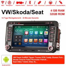 7 pouces Android 9.0 Autoradio / Multimédia 4 Go de RAM 32 Go de RAM pour VW GOLF JETTA POLO Touran COS, Skoda Fabia octavia, Seat Leon Altea