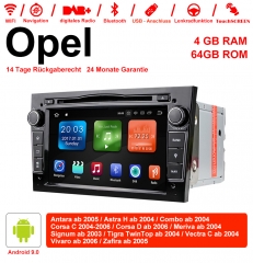 Autoradio de 7 pouces Android 9.0 / ROM multimédia 4Go de RAM 64Go pour Opel Astra Vectra Antara Zafira Corsa Radio de navigation GPS noir