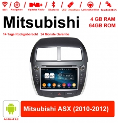 8 pouces Android 9.0 Autoradio / multimédia 4 Go de RAM 64 Go de ROM pour Mitsubishi ASX 2010-2012 avec WiFi NAVI Bluetooth USB