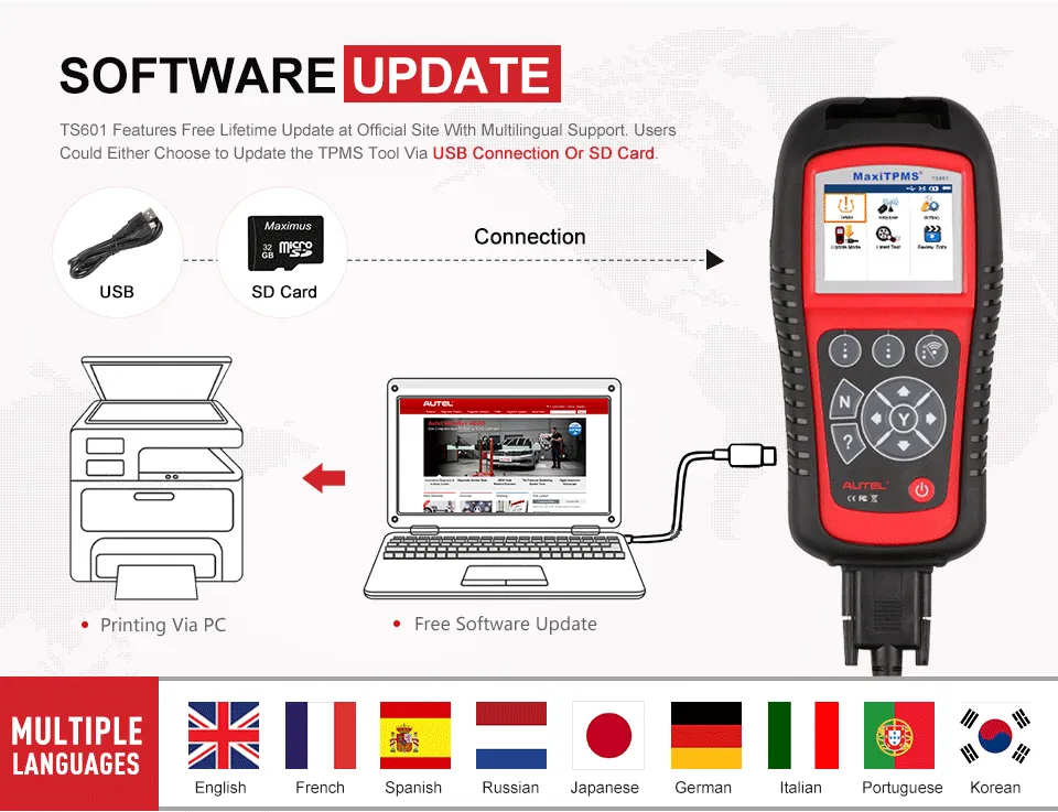 Autel TS601 TPMS RDKS Reifendruck-Kontrollsystem