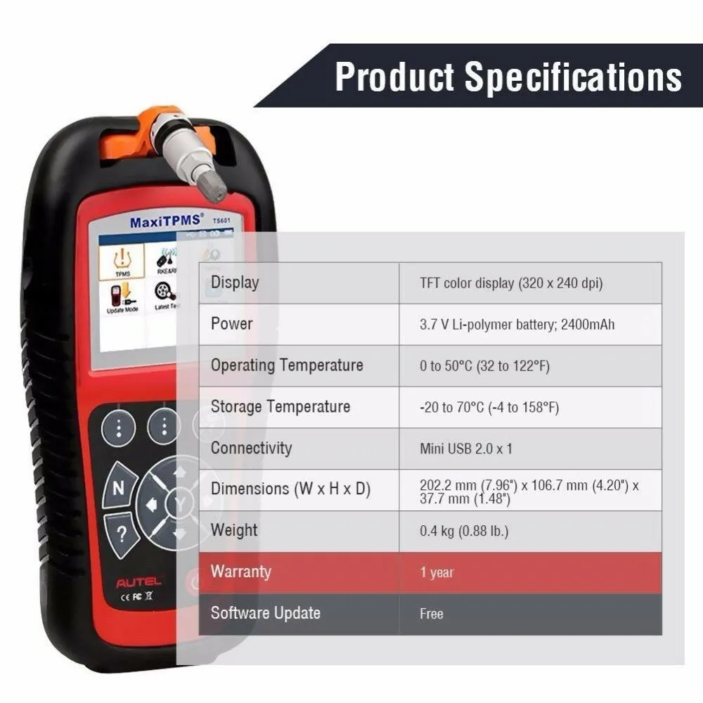 Autel TS601 TPMS RDKS Reifendruck-Kontrollsystem