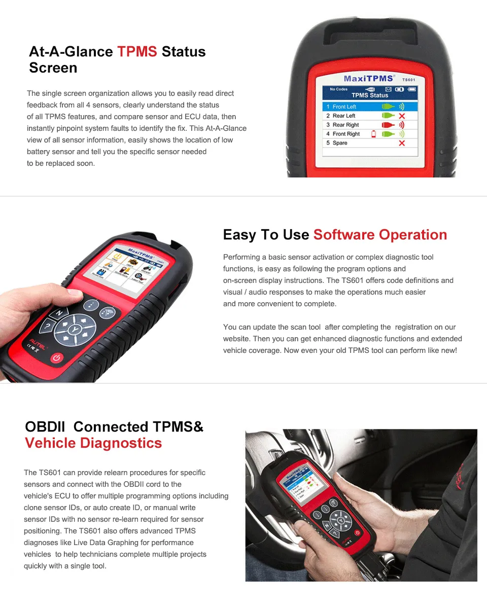 Autel TS601 TPMS RDKS Reifendruck-Kontrollsystem