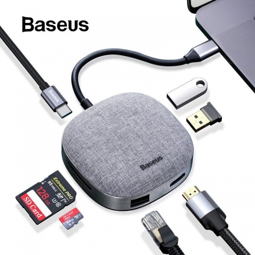 Baseus Fabric Serie 7 in 1 Multifunktionaler HUB-Adapter Typ C.