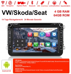 8 Zoll Android 9.0 Autoradio / Multimedia 4GB RAM 64GB ROM Für VW Passat CC Polo GOLF 5 6 Touran EOS T5 Sharan Jetta Tiguan