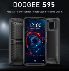DOOGEE S95 Modular Robust Handy 6GB 128GB Helio P90 Octa Core Smartphone 48MP Triple Camera 6.3 inch display 5150mAh Black + super vision