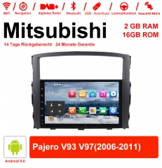 9 inch Android 9.0 Car Radio / Multimedia 2GB RAM 16GB ROM For Mitsubishi Pajero