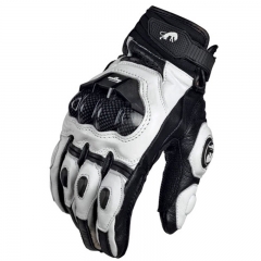 Gants de moto noir Racing en cuir véritable moto blanc Road Racing Team Gant hommes été hiver