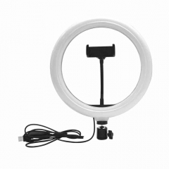 26cm/ 10inch LED Video Ring Light Lamp Dimmable 3 Lighting Modes 2700K-6500K USB Powered