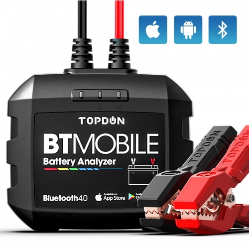 TOPDON BTMobile testeur de batterie de voiture 12V universel 100 à 2000CCA testeur de tension Bluetooth analyseur de batterie de voiture sans fil