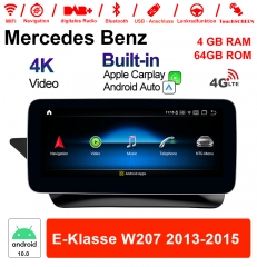10.25 Zoll Snapdragon 625 8 Core Android 10.0 4G LTE Autoradio / Multimedia 4GB RAM 64GB ROM Für Benz E-Klasse W207 2013-2015 Built-in CarPlay