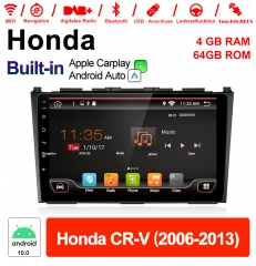 9 Zoll Android 10.0 Autoradio / Multimedia 4GB RAM 64GB ROM Für Honda CR-V (2006-2013) MIT Navi Bluetooth WIFI Built-in Carplay Android Auto