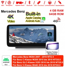 10.25 " Qualcomm Snapdragon 625 8Core Android 10.0 4G LTE Autoradio/Multimedia 4GB 64GB Für Mercedes Benz C GLC V Class 2015 - 2018 Built-in Carplay