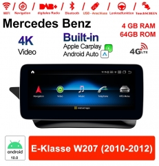 10.25 pouces Snapdragon 625 8 Core Android 10.0 4G LTE Autoradio/ Multimédia 4 Go de RAM 64 Go de ROM pour Benz E-Klasse W207 2010-2012 CarPlay intégr