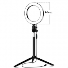 16cm / 6inch Mini LED Video Ring Light Lamp Dimmable 3 modes d'éclairage alimentés par USB