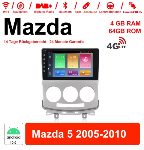 9'' Android 10.0 Octa-core 4GB RAM 64GB ROM Autoradio / Multimedia Für Mazda 5 2005-2010 Mit DSP WiFi 4G LTE NAVI Bluetooth USB Eingebautes Carplay