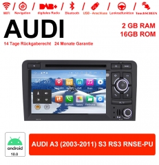 7 Inch Android 10.0 Car Radio / Multimedia 2GB RAM 16GB ROM For AUDI A3 (2003-2011) S3 RS3 RNSE-PU