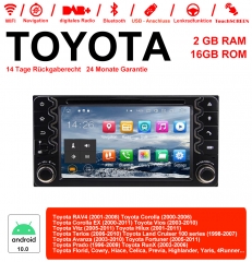 6.2 Zoll Android 10.0 Autoradio/Multimedia 2GB RAM 16GB ROM Für Toyota Corolla Camry Prado RAV4 Hilux VIOS Mit WiFi NAVI Bluetooth USB