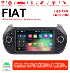 7 Inch Android 10.0 Car Radio / Multimedia 4GB RAM 64GB ROM For Fiat Fiorino Citroen Nemo Peugeot Bipper