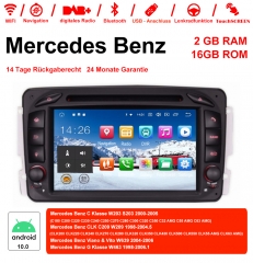 7 Zoll Android 10.0 Autoradio / Multimedia 2GB RAM 16GB ROM Für Mercedes Benz C klasse W203 S203, CLK C209 W209, G klasse und W463, Viano...