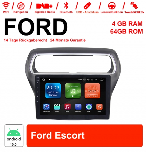 10.1 Zoll Android 10.0 Autoradio / Multimedia 4GB RAM 64GB ROM  für Ford Escort