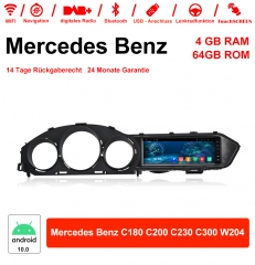 8,8 pouces Android 10.0 autoradio / multimédia 4Go de RAM 64GB ROM pour Mercedes Benz C180 C200 C230 C300 W204