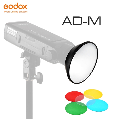 Godox AD-M plat de beauté à réflecteur standard avec 5 filtres de couleur Diffuseur souple pour flashs de caméra Godox AD200 AD180 AD360 AD360II