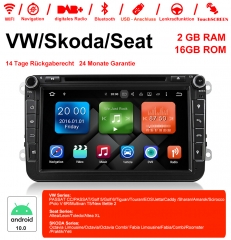 8 pouces Android 10.0 Autoradio / Multimédia 2 Go de RAM 16 Go de ROM pour VW JETTA Tiguan Passat B6 Touran Caddy Amarok Golf