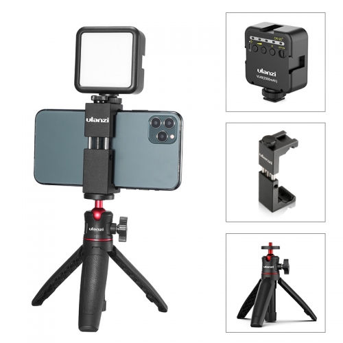 ULANZI Smartphone Vlog Kit 3 VL49 Mini lumière vidéo LED trépied support de téléphone pour appareil photo reflex numérique iPhone 11 Pro Max Vlog phot