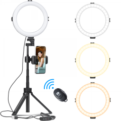Ulanzi LED anneau lumineux avec trépieds Clip de téléphone pour Youtube maquillage Live Fill light trépied pour téléphone avec anneau lumineux