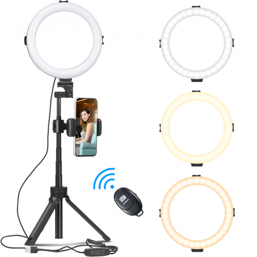 Ulanzi LED Ring Licht Mit Stative Telefon Clip Für Youtube Make-Up Live Füllen licht stativ für telefon mit ring licht