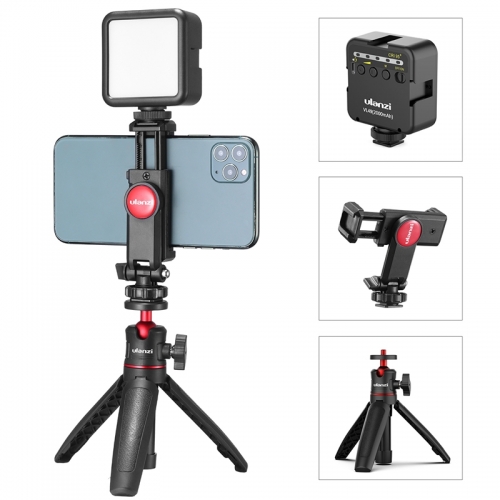 Ulanzi ST-06 Vlog Kit Mini LED Video Licht Erweiterbar Stativ Kalten Schuh Telefon Montieren Vlog Mount Kit Youtube Live Zubehör