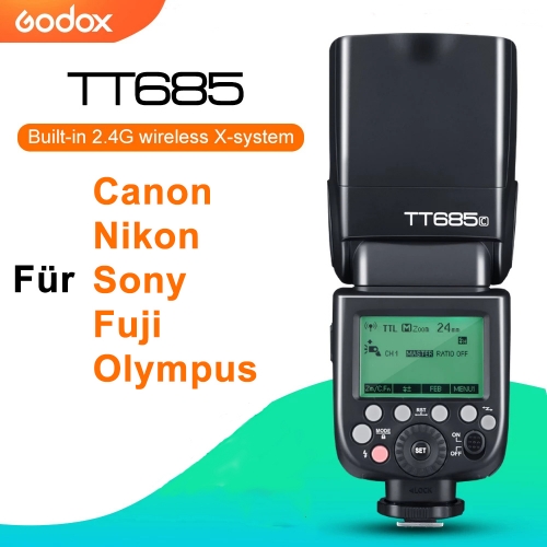 Godox TT685 TT685C TT685N TT685S TT685F TT685O TTL HSS Camera Flash Speedlite for Canon Nikon Sony Fuji Olympus Camera