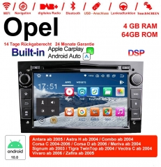 7 Zoll Android 10.0 Autoradio/Multimedia 4GB RAM 64GB ROM Für Opel Astra MIT dem verbauten DSP und Bluetooth 5.0 Schwarz Built-in Carplay / Android Au