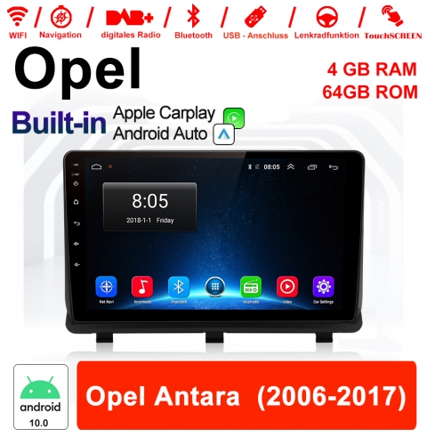 9 pouces Android 10.0 autoradio / multimédia 4GB RAM 64GB ROM pour Opel Antara 2006-2017 avec DSP intégré Carplay Android Auto