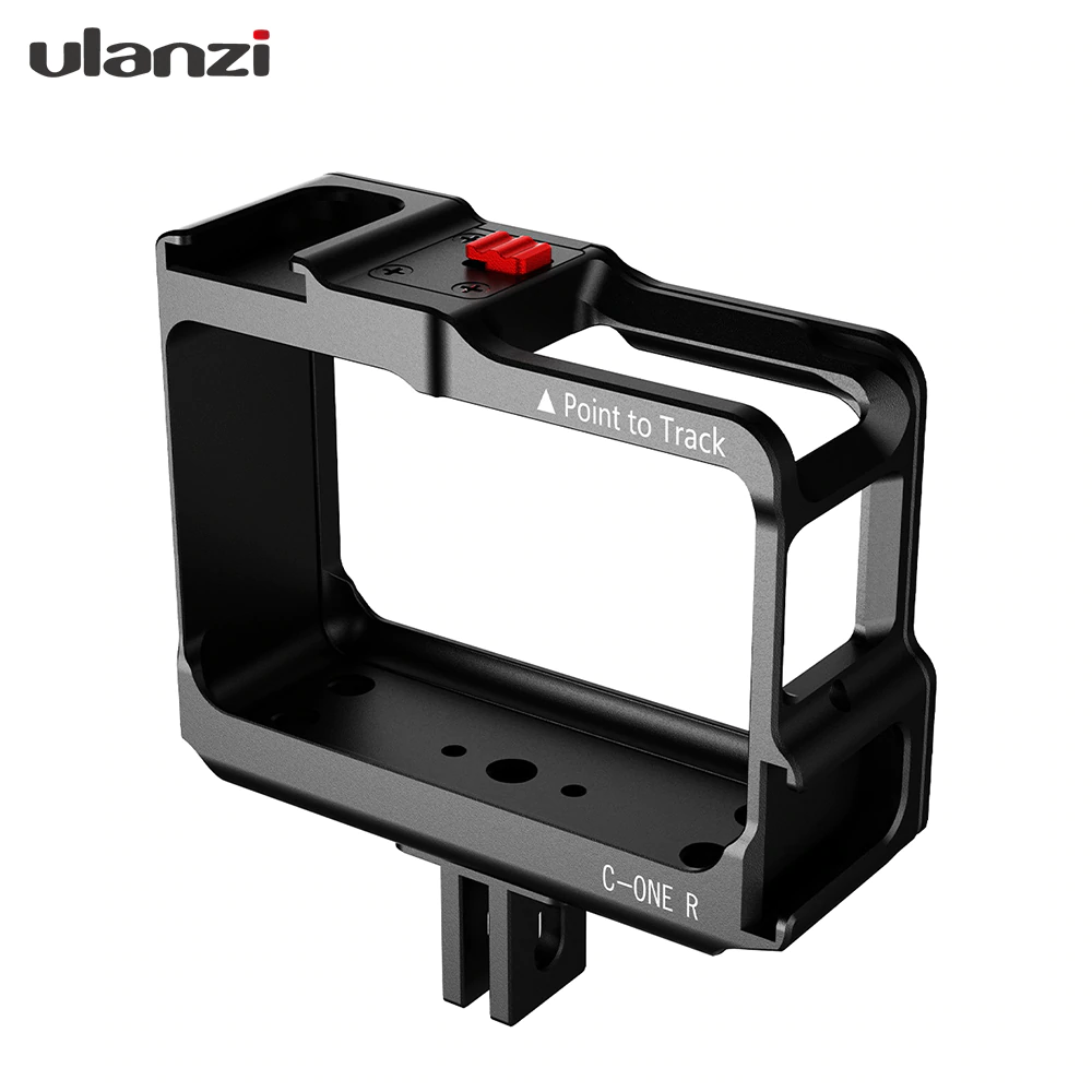 Ulanzi C-ONE R Aluminum Alloy Camera Cage Portective Case Mounting Bracket with Dual Cold Shoe Mounts for Insta360 ONE R Series