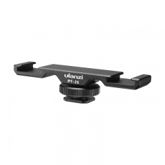 Ulanzi PT-2S Dual Heißer Schuh Mount Adapter Mikrofon Verlängerung Bar für Boya BY-MM1 ULANZI VL49 LED Video Licht Gimbal Zubehör