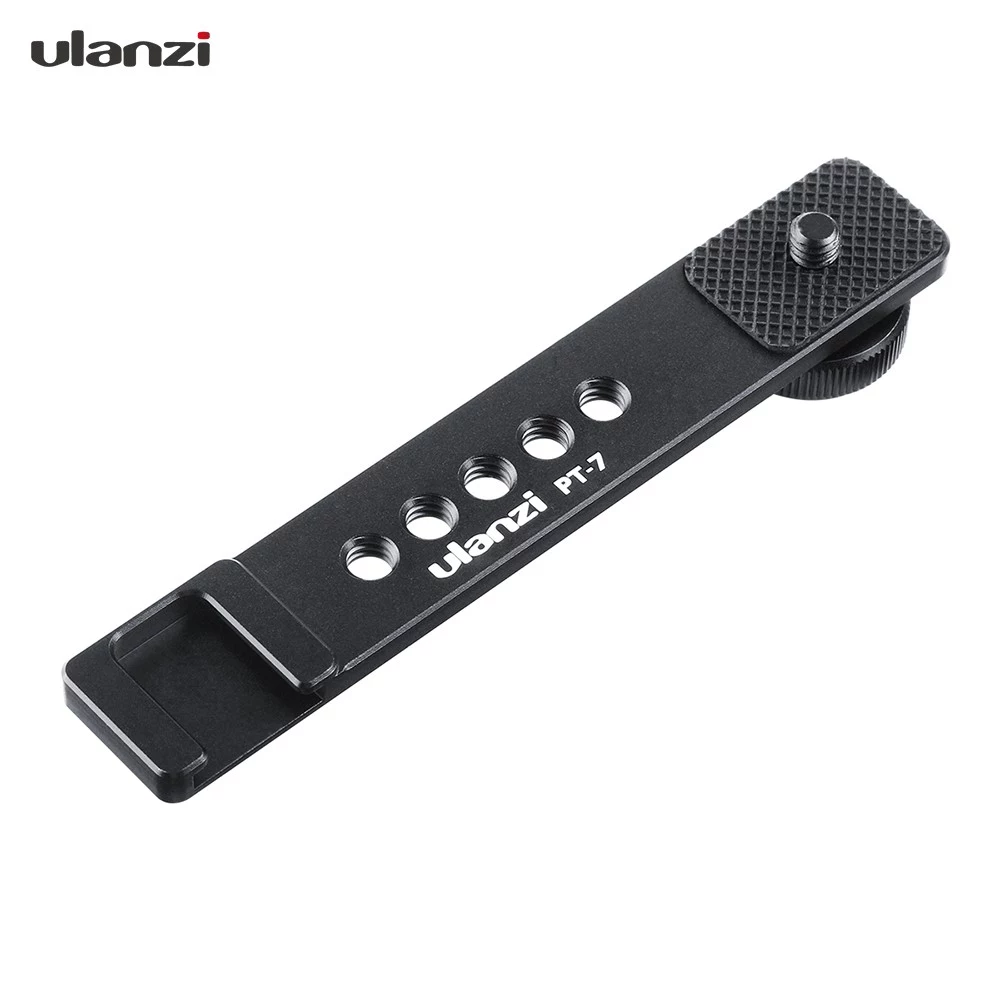 Ulanzi PT-7 Universel En Alliage D'aluminium Chaussure Froide Support De Support Vlogging Microphone Plaque D'extension avec 1/4 Pouce Vis Supports po