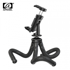 APEXEL 2 in 1 Portable Table Flexible SLR Tripod 360 Rotation Vertical Shooting Phone Tripod Holder for Go-pro Sony Nikon Phone