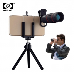 APEXEL 18X Telescope Zoom Lens Monocular Cell Phone Camera Lens for iPhone Samsung ... Smartphones for Camping Hunting Sports
