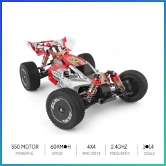 WLtoys 144001 2.4G Racing Remote Control Car Competition 60km / h Metal Chassis 4wd Electric RC Formula Car for Christmas Gift