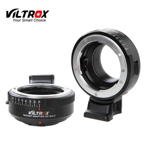 Viltrox NF-M4 / 3 Manual Focus Lens Mount Adapter w / Aperture Dial for Nikon Lens to M4 / 3 Camera GH5 GH4 GF6 GX85 GX7 G6 E-M5 E-M10