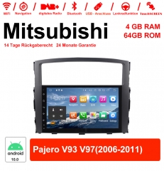 9 Zoll  Android 10.0 Autoradio / Multimedia 4GB RAM 64GB ROM Für Pajero V93 V97