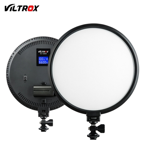 Viltrox VL-500T Thin Round Ring Video LED Light Lamp 25W Bi-Color Dimmable CRI 95 + Soft Light for Camera Camcorder Photography