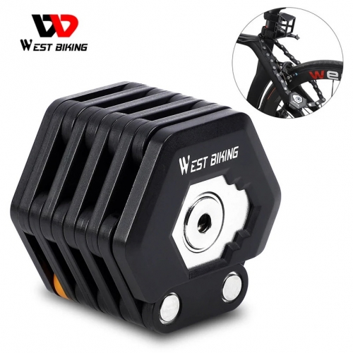 WEST BIKING Foldable Bicycle Lock MTB Road Bicycle Hamburg Lock High Security Anti-Theft Scooter Electric E-Bike Cycling Chain Lock