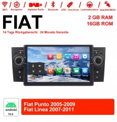7 Inch Android 10.0 Car Radio / Multimedia 2GB RAM 16GB ROM For Fiat Punto Linea
