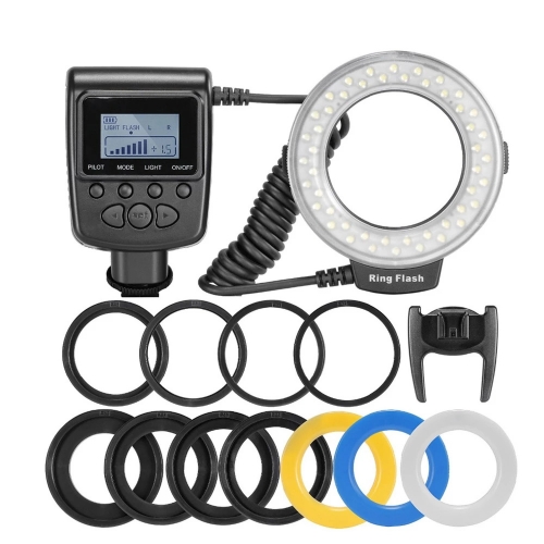 RF-550D Macro 48 LED Ring Flash Light LCD Display Power Control Speedlite for Canon Nikon Pentax Olympus Sony