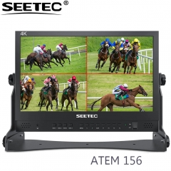 SEETEC ATEM156 15,6 Zoll Live Streaming Broadcast Direktor Monitor mit 4 HDMI Eingang Ausgang Quad Split Display für ATEM Mini