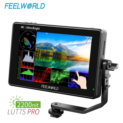 FEELWORLD LUT7S PRO 7 pouces 2200nits 3D LUT écran tactile DSLR Camera Field Director AC Monitor 4K HDMI entrée sortie pour Gimbal