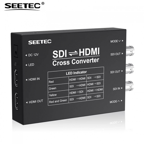 Seetec SCH SDI vers HDMI / HDMI vers SDI Cross Converter Portable Broadcast HDMI et SDI Cross Converter Boîtier métallique robuste